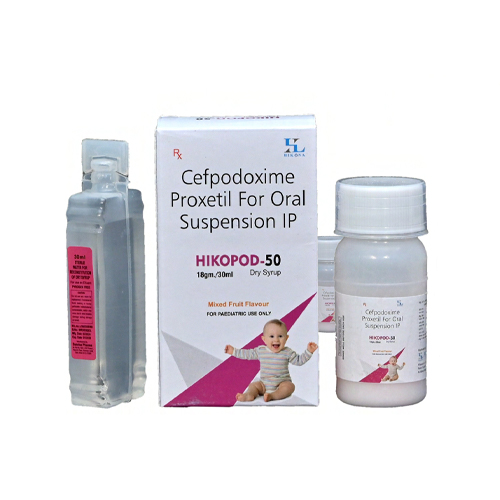 Product Name: HIKOPOD 50, Compositions of HIKOPOD 50 are Cefpodoxime Proxetil For Oral Suspension IP - Hikona Lifesciences