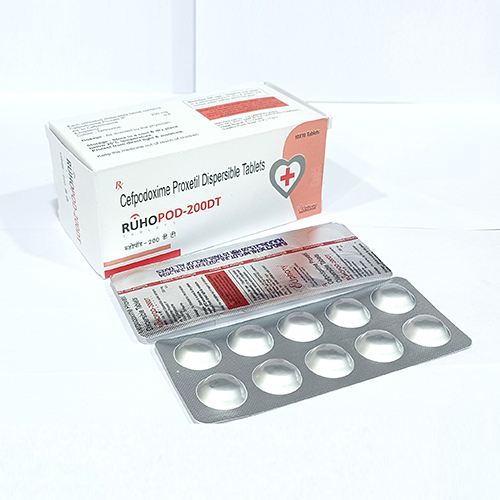 Product Name: Ruhopod 200DT, Compositions of Ruhopod 200DT are Cefpodoxime Proxetil Dispersible Tablets - Euphony Healthcare