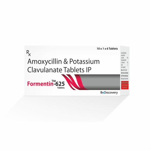 Product Name: Formentin 625, Compositions of Formentin 625 are Amoxycillin & Potassium Clavulanate Tablets IP - Biodiscovery Lifesciences Private Limited