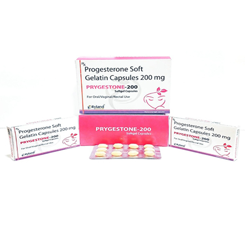 Product Name: Prygestone 200, Compositions of Prygestone 200 are Prygestone Soft Gelatin, Capsules 200mg - Ryland Health Care