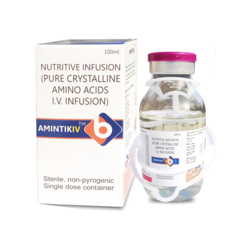 Product Name: AMINTIK IV, Compositions of AMINTIK IV are Nutritive Infusion (Pure Crystalline Amino Acid I.V. Infusion) - Biopolis Lifesciences Private Limited