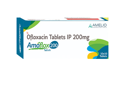 Product Name: Amoflox 200, Compositions of Amoflox 200 are Ofloxacin Tablets IP 200mg - Amelio Pharmaceuticals