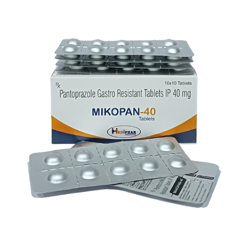 Product Name: Mikopan 40, Compositions of Mikopan 40 are Pantaprazole Gastro-Resistant Tabalets IP - Mediphar Lifesciences Private Limited