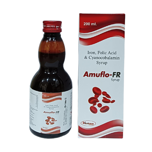 Product Name: Amuflo, Compositions of Iron,Folic Acid and Cyanocobalamin Syrup are Iron,Folic Acid and Cyanocobalamin Syrup - Mediphar Lifesciences Private Limited