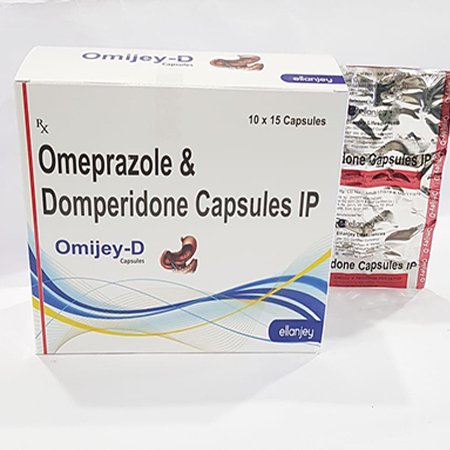 Product Name: Omijey D, Compositions of Omijey D are Omeprazole & Domperidone Capsules IP - Ellanjey Lifesciences