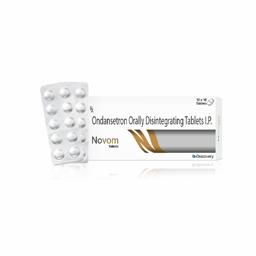 Product Name: Novom, Compositions of Novom are Ondansetron Orally Disintegrating Tablets I.P - Biodiscovery Lifesciences Private Limited