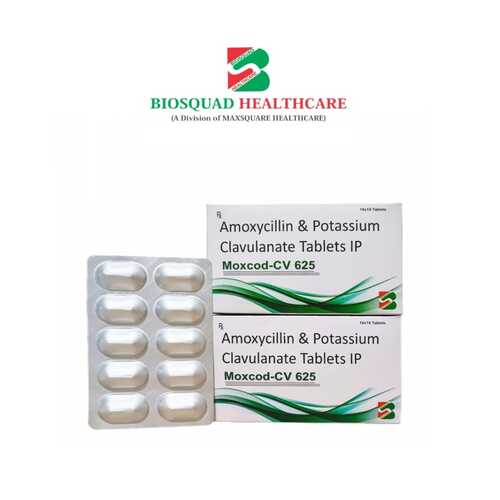 Product Name: MOXCOD CV 625, Compositions of Amoxycillin and Potassium Clavulanate Tablets IP are Amoxycillin and Potassium Clavulanate Tablets IP - Biosquad Healthcare