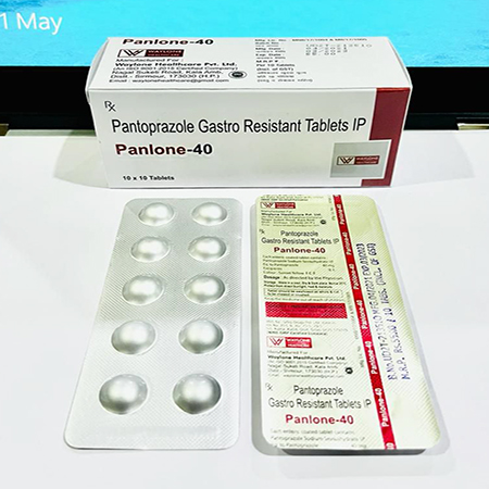 Product Name: Panlone 40, Compositions of Pantroprazole Gastro Resistant Tablets are Pantroprazole Gastro Resistant Tablets - Waylone Healthcare