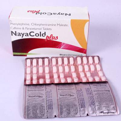 Product Name: NayaCold Plus, Compositions of NayaCold Plus are Phenylephrine, Chlorphenirame Maleate - Bluewaterresearch