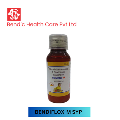 Product Name: BENDIFLOX M, Compositions of Ofloxacin, Metronidazole & Simethicone Suspension are Ofloxacin, Metronidazole & Simethicone Suspension - Bendic Healthcare Private Limited