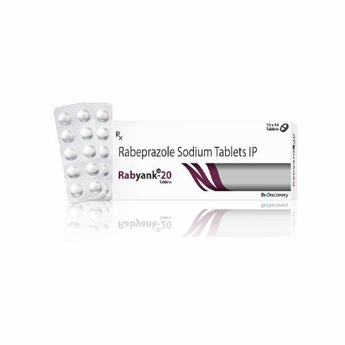 Product Name: Rabyank , Compositions of Rabyank  are Rabeprazole Sodium Tablets IP - Biodiscovery Lifesciences Private Limited