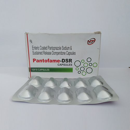 Product Name: Pantofame DSR, Compositions of Pantofame DSR are Enteric Cated Pantoprazole Sodium & Sustained Release Domeperidone Capsules  - Medifame Biotech