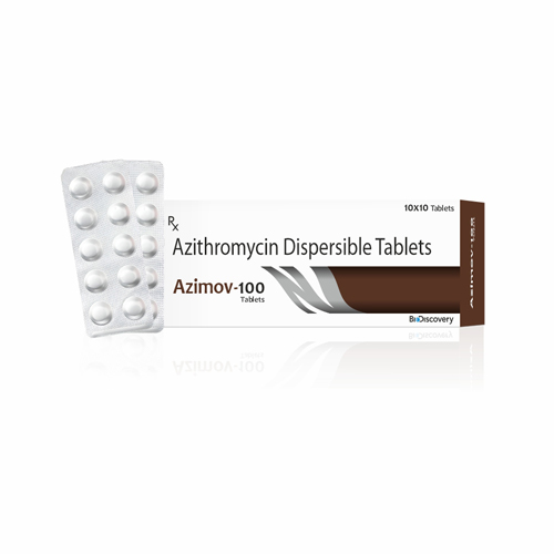 Product Name: Azimov 100, Compositions of Azimov 100 are Azithromycin Dispersible Tablets - Biodiscovery Lifesciences Private Limited