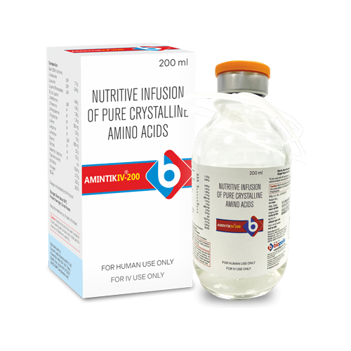 Product Name: AMINTIK IV 200, Compositions of Nutritive Infusion Of Pure Crystalline Amino Acid. are Nutritive Infusion Of Pure Crystalline Amino Acid. - Biopolis Lifesciences Private Limited