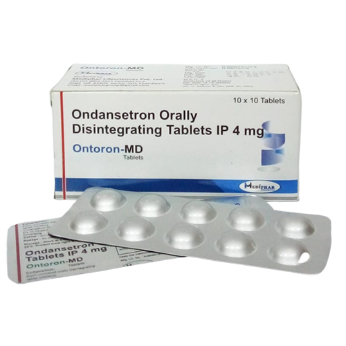 Product Name: Ontoron MD, Compositions of Ontoron MD are Ondensetron Orally Disintegrating Tablets IP 4 mg - Mediphar Lifesciences Private Limited