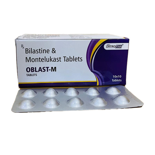 Product Name: OBLAST M, Compositions of OBLAST M are Bilastine & Montelukast Tablets - Zatropha Pharma