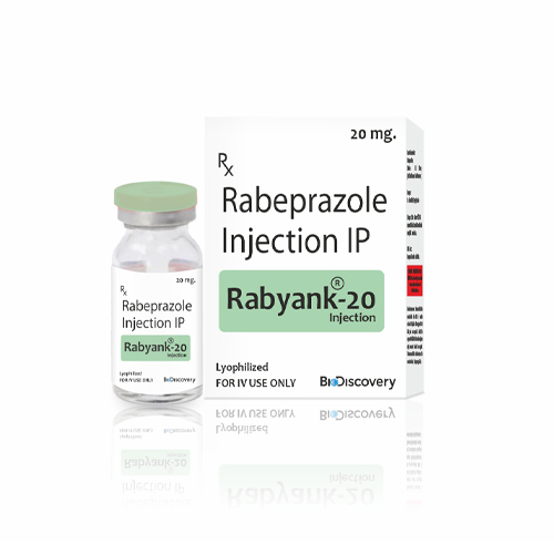 Product Name: Rabyank 20, Compositions of Rabyank 20 are Rabeprazole Injection IP - Biodiscovery Lifesciences Private Limited