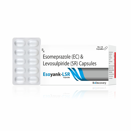 Product Name: Esoyank LSR, Compositions of Esoyank LSR are Esomeprazole (EC) & Levosulpiride (SR) Capsules - Biodiscovery Lifesciences Private Limited