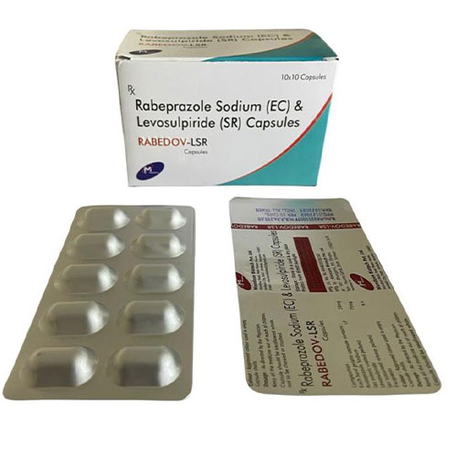 Product Name: Rabedov LSR, Compositions of Rabedov LSR are Rabeprazole Sodium & Levosulpiride - Mondove Biotech Pvt Ltd