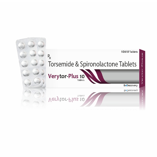 Product Name: Verytor Plus 10, Compositions of Verytor Plus 10 are Torsemide & Spironolactone Tablets - Biodiscovery Lifesciences Private Limited