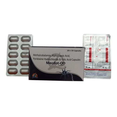 Product Name: MECDOT OD, Compositions of MECDOT OD are Methylcobalamin, Alpha Lipoic Acid, Pyridoxine Hydochloride, Folic Acid Capsules - Access Life Science