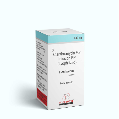 Product Name: HOXIMYCIN, Compositions of HOXIMYCIN are Clarithromycin for infusion BP (Lyphilized) - Health Biotech Limited