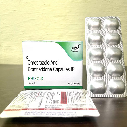 Product Name: Phizo D, Compositions of Omeprazole And Domperidone Capsules Ip are Omeprazole And Domperidone Capsules Ip - Guelph Healthcare Pvt. Ltd