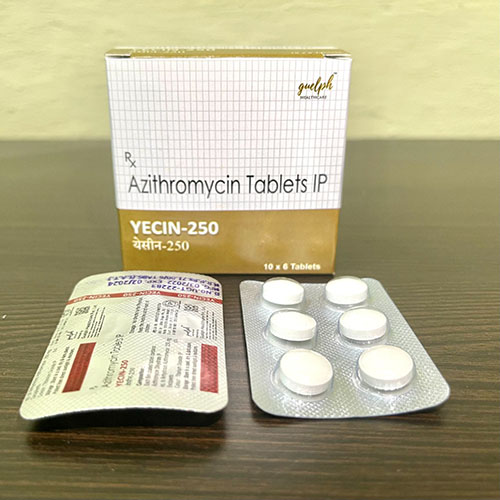 Product Name: Yecin 250, Compositions of Yecin 250 are AzithromicinTablets Ip  - Guelph Healthcare Pvt. Ltd