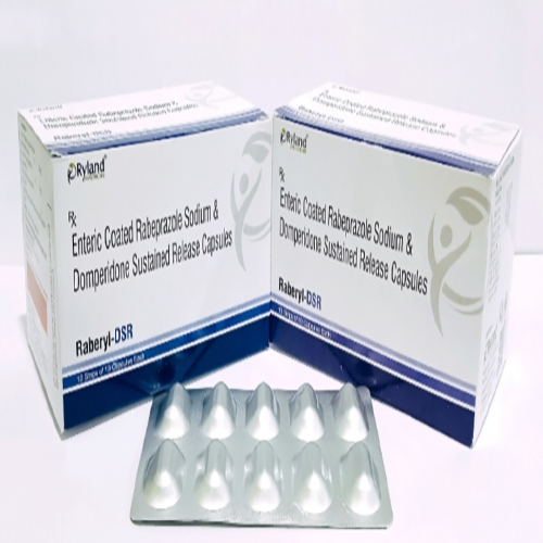 Product Name: Raberyl DSR, Compositions of Raberyl DSR are Entenic Coated RAbeprazole Sodium & Domperidone Sustaned Release Capsules - Ryland Health Care