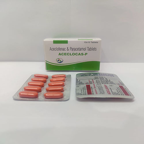 Product Name: Aceclocas P, Compositions of Aceclocas P are Aceclofenac & paracetamol Tablets - Medicasa Pharmaceuticals