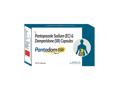 Product Name: Pantadom DSR, Compositions of Pantadom DSR are Pantoprazole Sodium (EC) & Domperidone (SR) Capsules - Amelio Pharmaceuticals