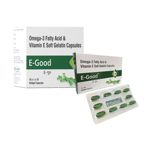 Product Name: E GOOD, Compositions of E GOOD are Omega-3 Fatty Acid & Vitamin E soft Gelatin Cappsules - Biopolis Lifesciences Private Limited