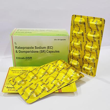 Product Name: Ellrab DSR, Compositions of Ellrab DSR are Rabeprazole Sodium (EC) & Domperidone (SR) Capsules - Ellanjey Lifesciences