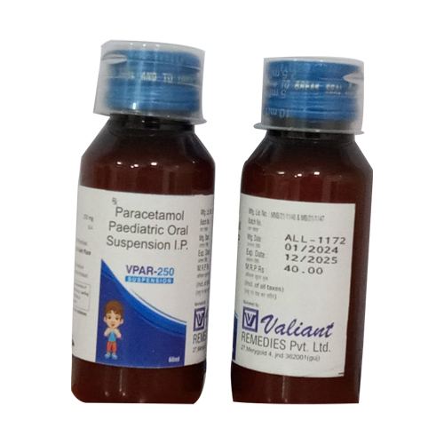 Product Name: VPAR 250, Compositions of VPAR 250 are Paracetamol Paediatric oral Suspension IP  - Access Life Science