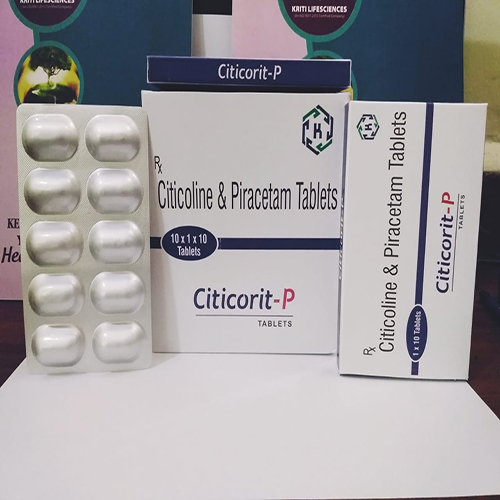 Product Name: Citicorit P, Compositions of Citicorit P are Citicoline & Piracetam Tablets - Kriti Lifesciences