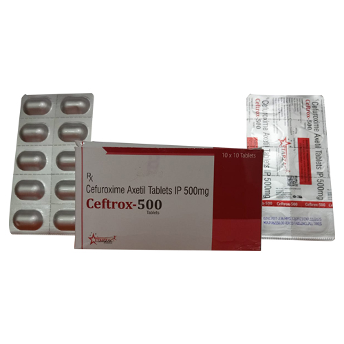 Product Name: CEFTROX 500, Compositions of Cefuroxime Axetil Tablets IP 500mg are Cefuroxime Axetil Tablets IP 500mg - Access Life Science