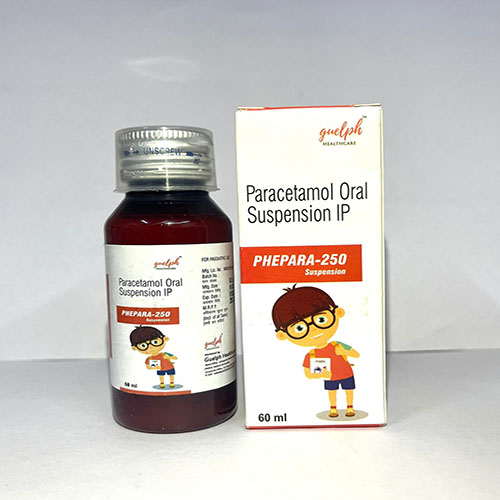 Product Name: Phepara 250, Compositions of Paracetamol Oral Suspension Ip are Paracetamol Oral Suspension Ip - Guelph Healthcare Pvt. Ltd