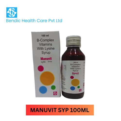 Product Name: MANUVIT, Compositions of B-complex Vitamins With Lysine Syrup are B-complex Vitamins With Lysine Syrup - Bendic Healthcare Private Limited