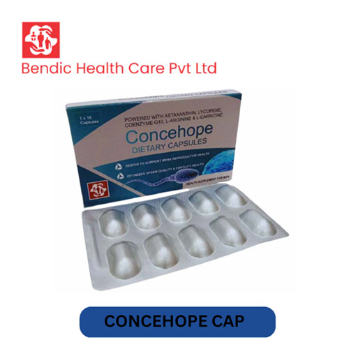 Product Name: CONCEHOPE, Compositions of CONCEHOPE are Powered With Astaxanthin, Lycopene Coenzyme-Q10, L-Arginine & L-Garnitine - Bendic Healthcare Private Limited