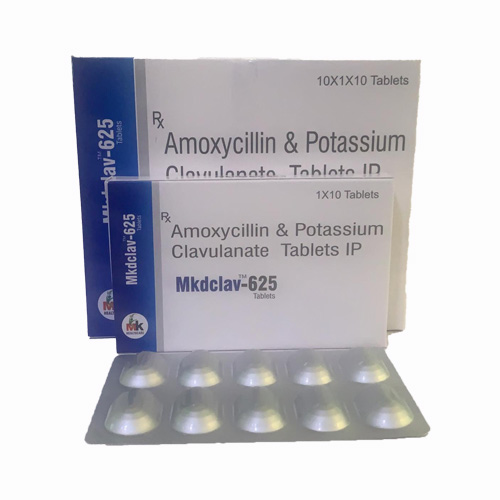 Product Name: Mkdclav 625, Compositions of Amoxycillin & Potassium Clavulanate Tablets IP are Amoxycillin & Potassium Clavulanate Tablets IP - MK Healthcare