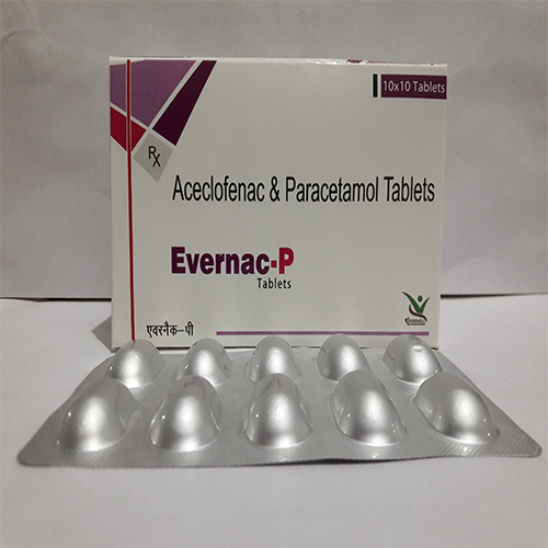 Product Name: Evernac P , Compositions of Evernac P  are Aceclofenac & Paracetamol Tablets  - Orange Biotech Private Limited