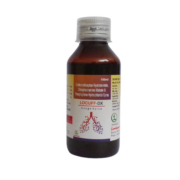 Product Name: Locuff Dx, Compositions of Locuff Dx are Dextromethorphan Hydrochloride Chlorpheniramine Maleate & Phenylephrin Hydrochloride Syrup - Lamiaceae HealthCare