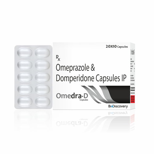 Product Name: Omedra D, Compositions of Omedra D are Omeprazole & Domperidone Capsules IP - Biodiscovery Lifesciences Private Limited