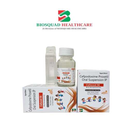 Product Name: CEFOCOD 50, Compositions of Cefpodoxime Proxetil for Oral Suspension IP are Cefpodoxime Proxetil for Oral Suspension IP - Biosquad Healthcare