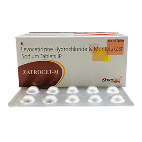 Product Name: ZATROCET M, Compositions of ZATROCET M are Levocetirizine Hydrochloride & Montelukast Sodium Tablets IP - Zatropha Pharma