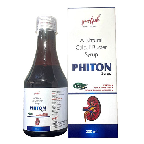 Product Name: Phiton, Compositions of A Natural Calculi Buster Syrup are A Natural Calculi Buster Syrup - Guelph Healthcare Pvt. Ltd