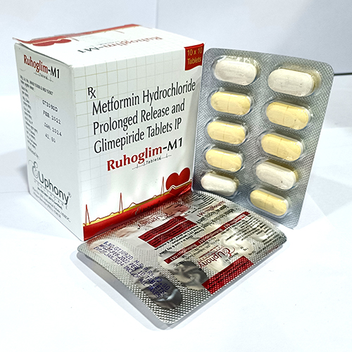 Product Name: Ruhoglim M1, Compositions of Ruhoglim M1 are Metformin Hydrochloride Prolonged Release and Glimepiride Tablets IP - Euphony Healthcare