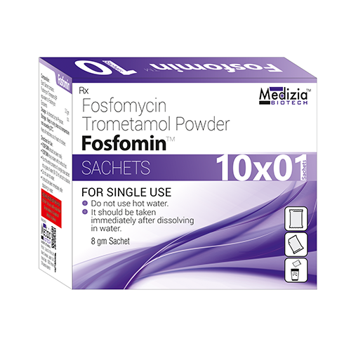 Product Name: Fosfomin, Compositions of Fosfomycin Trometamol Powder  are Fosfomycin Trometamol Powder  - Medizia Biotech