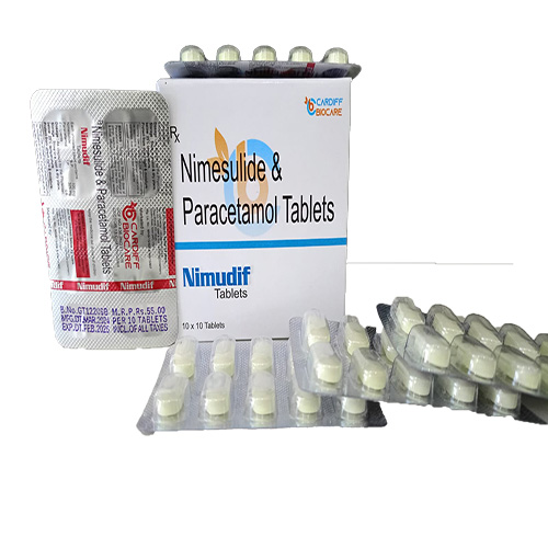 Product Name: Nimudif, Compositions of Nimesulide & Paracetamol Tablets are Nimesulide & Paracetamol Tablets - Cardiff Biocare