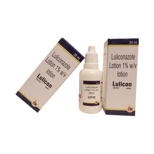 Product Name: Lulicon, Compositions of Lulicon are Luliconazole Lotion 1% w/v lotion Lulicon Liliconazol Lotion 1% wv Luliconazole Lotion 1% w/v lotion  - MK Healthcare